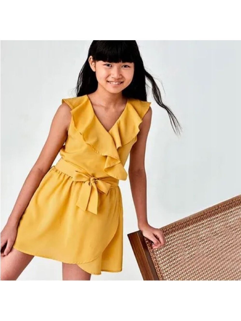 Size 10 Girls Mayoral Sunny Yellow Ruffle Romper